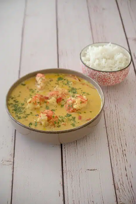 Curry de crevettes à la noix de coco IG bas