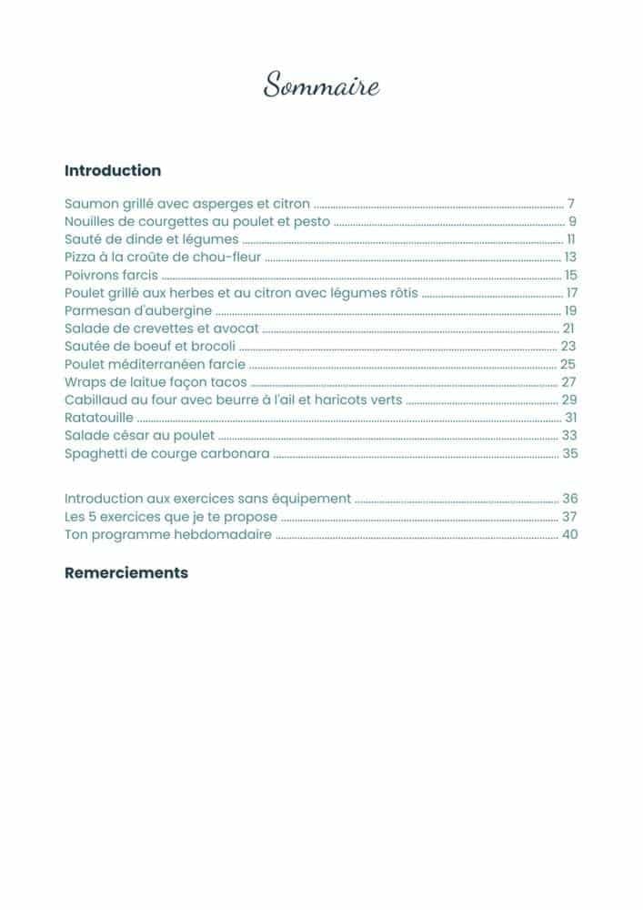 Extrait sommaire ebook spécial petits-déjeuner ig bas