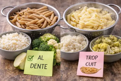 Cuisson al dente pâtes riz légumes indice glycémique diabète