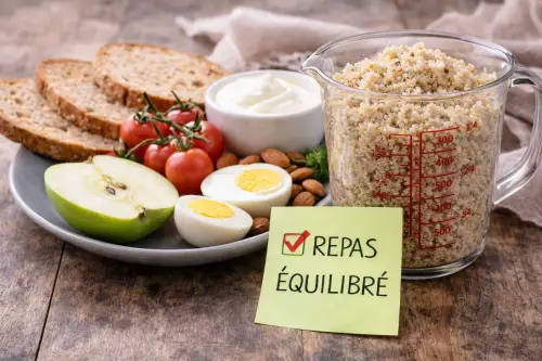 Repas équilibré IG bas diabète quinoa œufs fruits protéines fibres