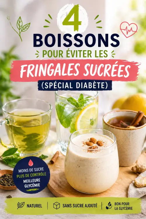 4 boissons pour éviter les fringales sucrées adaptées au diabète de type 2 thé vert citron infusion boisson protéinée