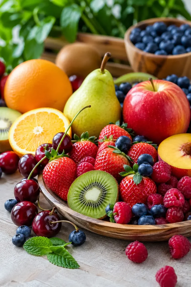 Fruits à indice glycémique bas : fraises, framboises, myrtilles, pomme, poire et kiwi