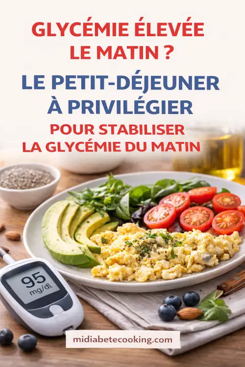 Glycémie élevée le matin petit-déjeuner recommandé diabète type 2 avec œufs avocat et légumes