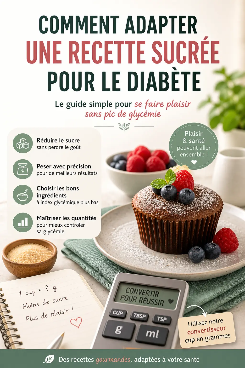 adapter une recette sucrée pour le diabète dessert sain