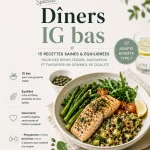 Couverture ebook spécial dîners IG bas payant perte de poids et remise en forme exercice à la maison sans appareil MiDiabeteCooking