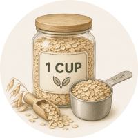 Image représentant la conversion des flocons d'avoine MiDiabeteCooking