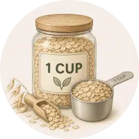 Image représentant la conversion des flocons d'avoine MiDiabeteCooking